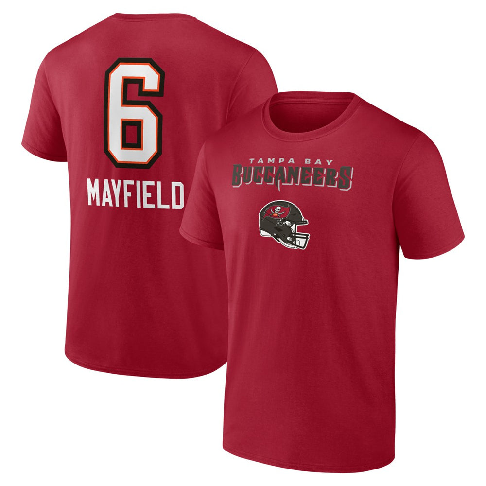 Baker Mayfield Tampa Bay Buccaneers Team Wordmark Player Name & Number T-Shirt - Red online