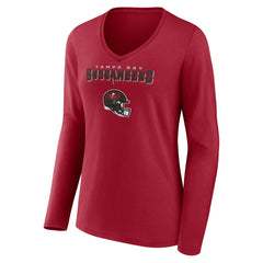 Baker Mayfield Tampa Bay Buccaneers Women's Team Wordmark Player Name & Number Long Sleeve V-Neck T-Shirt - Red discount