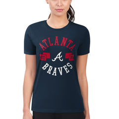 Atlanta Braves G-III 4Her by Carl Banks Women's Super-Slim Fit Lightweight City Graphic T-Shirt - Navy