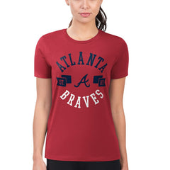 Atlanta Braves G-III 4Her by Carl Banks Women's Super-Slim Fit Lightweight City Graphic T-Shirt - Red