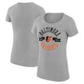 Baltimore Orioles G-III 4Her by Carl Banks Women's Super-Slim Fit Lightweight City Graphic T-Shirt - Heather Gray