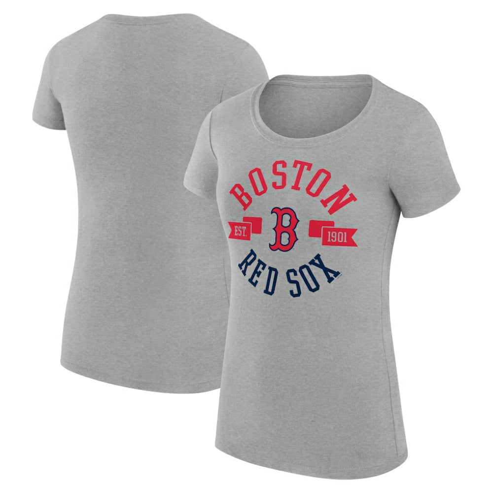 Boston Red Sox G-III 4Her by Carl Banks Women's Super-Slim Fit Lightweight City Graphic T-Shirt - Heather Gray