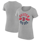 Boston Red Sox G-III 4Her by Carl Banks Women's Super-Slim Fit Lightweight City Graphic T-Shirt - Heather Gray