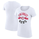 Cincinnati Reds G-III 4Her by Carl Banks Women's Super-Slim Fit Lightweight City Graphic T-Shirt - White