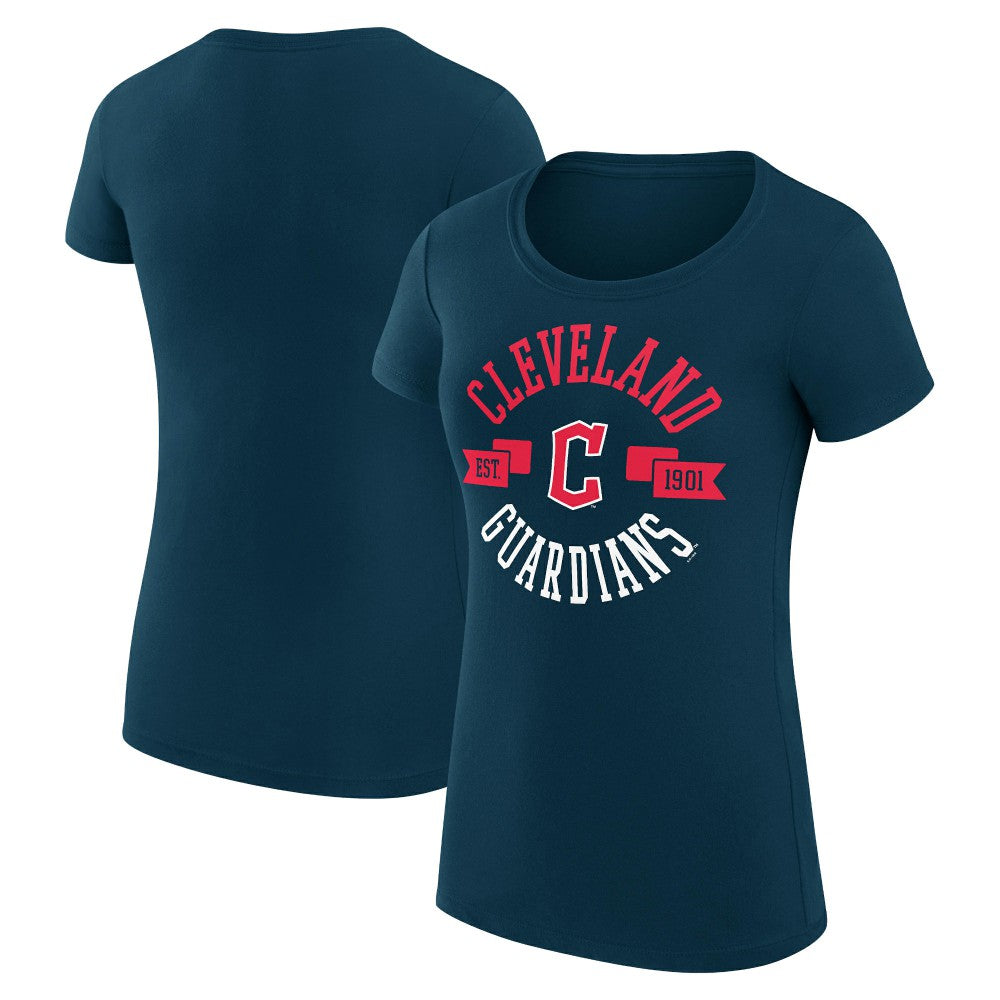 Cleveland Guardians G-III 4Her by Carl Banks Women's Super-Slim Fit Lightweight City Graphic T-Shirt - Navy