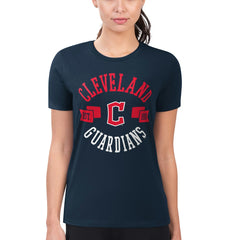 Cleveland Guardians G-III 4Her by Carl Banks Women's Super-Slim Fit Lightweight City Graphic T-Shirt - Navy