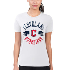 Cleveland Guardians G-III 4Her by Carl Banks Women's Super-Slim Fit Lightweight City Graphic T-Shirt - White