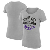 Colorado Rockies G-III 4Her by Carl Banks Women's Super-Slim Fit Lightweight City Graphic T-Shirt - Heather Gray