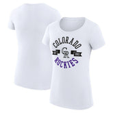 Colorado Rockies G-III 4Her by Carl Banks Women's Super-Slim Fit Lightweight City Graphic T-Shirt - White