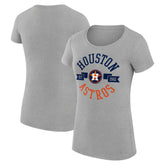 Houston Astros G-III 4Her by Carl Banks Women's Super-Slim Fit Lightweight City Graphic T-Shirt - Heather Gray