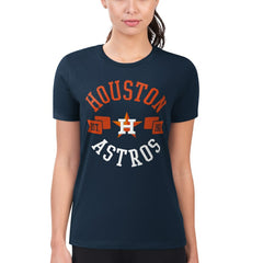 Houston Astros G-III 4Her by Carl Banks Women's Super-Slim Fit Lightweight City Graphic T-Shirt - Navy