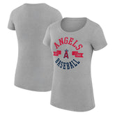 Los Angeles Angels G-III 4Her by Carl Banks Women's Super-Slim Fit Lightweight City Graphic T-Shirt - Heather Gray