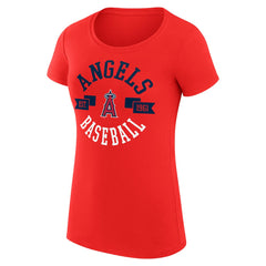 Los Angeles Angels G-III 4Her by Carl Banks Women's Super-Slim Fit Lightweight City Graphic T-Shirt - Red