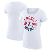 Los Angeles Angels G-III 4Her by Carl Banks Women's Super-Slim Fit Lightweight City Graphic T-Shirt - White