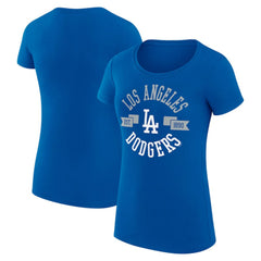 Los Angeles Dodgers G-III 4Her by Carl Banks Women's Super-Slim Fit Lightweight City Graphic T-Shirt - Royal