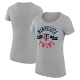 Minnesota Twins G-III 4Her by Carl Banks Women's Super-Slim Fit Lightweight City Graphic T-Shirt - Heather Gray