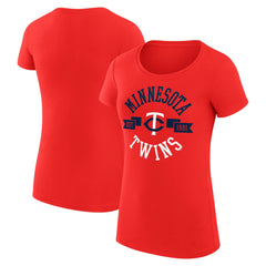 Minnesota Twins G-III 4Her by Carl Banks Women's Super-Slim Fit Lightweight City Graphic T-Shirt - Red