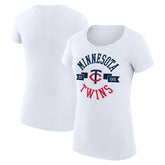 Minnesota Twins G-III 4Her by Carl Banks Women's Super-Slim Fit Lightweight City Graphic T-Shirt - White