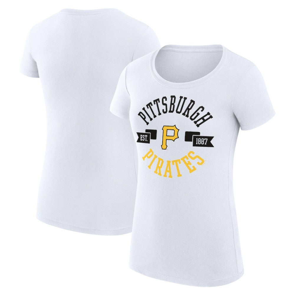 Pittsburgh Pirates G-III 4Her by Carl Banks Women's Super-Slim Fit Lightweight City Graphic T-Shirt - White
