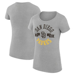 San Diego Padres G-III 4Her by Carl Banks Women's Super-Slim Fit Lightweight City Graphic T-Shirt - Heather Gray