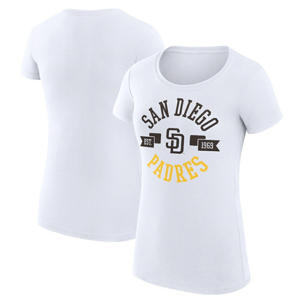 San Diego Padres G-III 4Her by Carl Banks Women's Super-Slim Fit Lightweight City Graphic T-Shirt - White