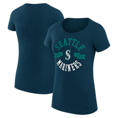 Seattle Mariners G-III 4Her by Carl Banks Women's Super-Slim Fit Lightweight City Graphic T-Shirt - Navy