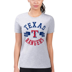 Texas Rangers G-III 4Her by Carl Banks Women's Super-Slim Fit Lightweight City Graphic T-Shirt - Heather Gray