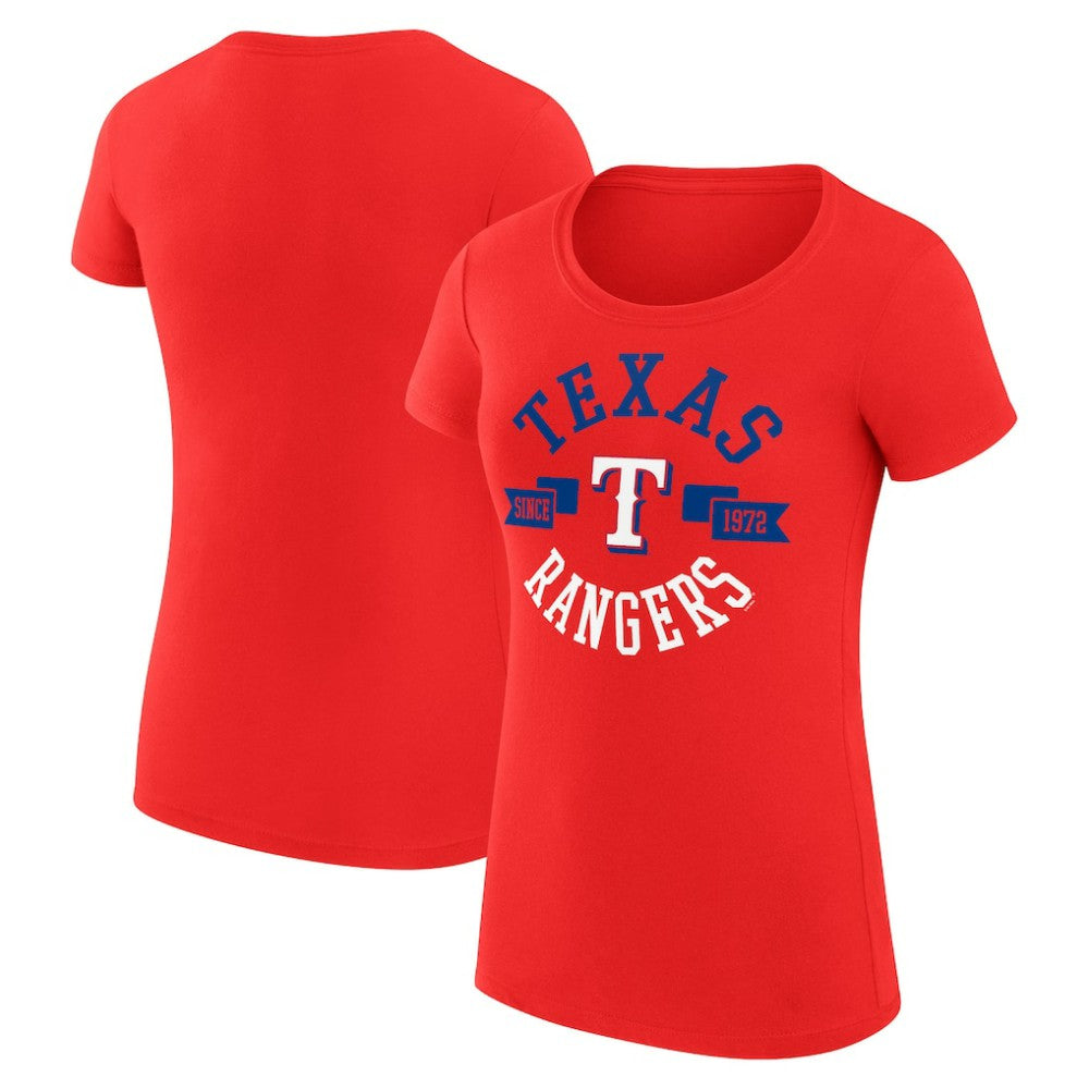 Texas Rangers G-III 4Her by Carl Banks Women's Super-Slim Fit Lightweight City Graphic T-Shirt - Red
