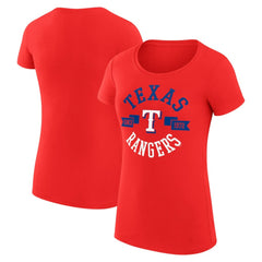 Texas Rangers G-III 4Her by Carl Banks Women's Super-Slim Fit Lightweight City Graphic T-Shirt - Red