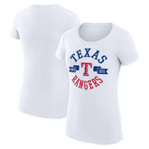 Texas Rangers G-III 4Her by Carl Banks Women's Super-Slim Fit Lightweight City Graphic T-Shirt - White