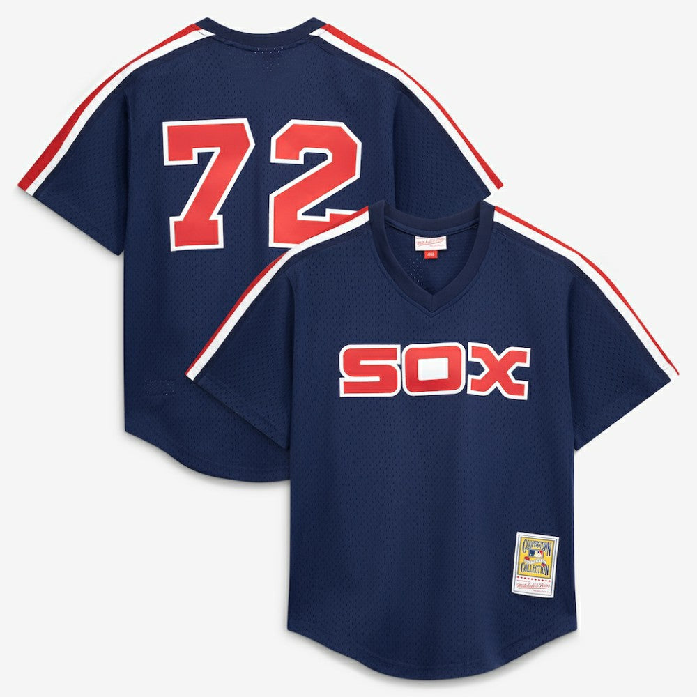 Carlton Fisk Chicago White Sox Authentic Batting Practice Jersey - Navy | Mitchell & Ness