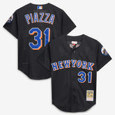 Mike Piazza New York Mets Cooperstown Collection 2000 Batting Practice Jersey - Black | Mitchell & Ness