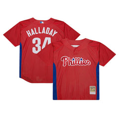 Roy Halladay Philadelphia Phillies Authentic Batting Practice Jersey - Red | Mitchell & Ness
