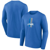 Detroit Lions Throwback Long Sleeve T-Shirt - Blue cheap