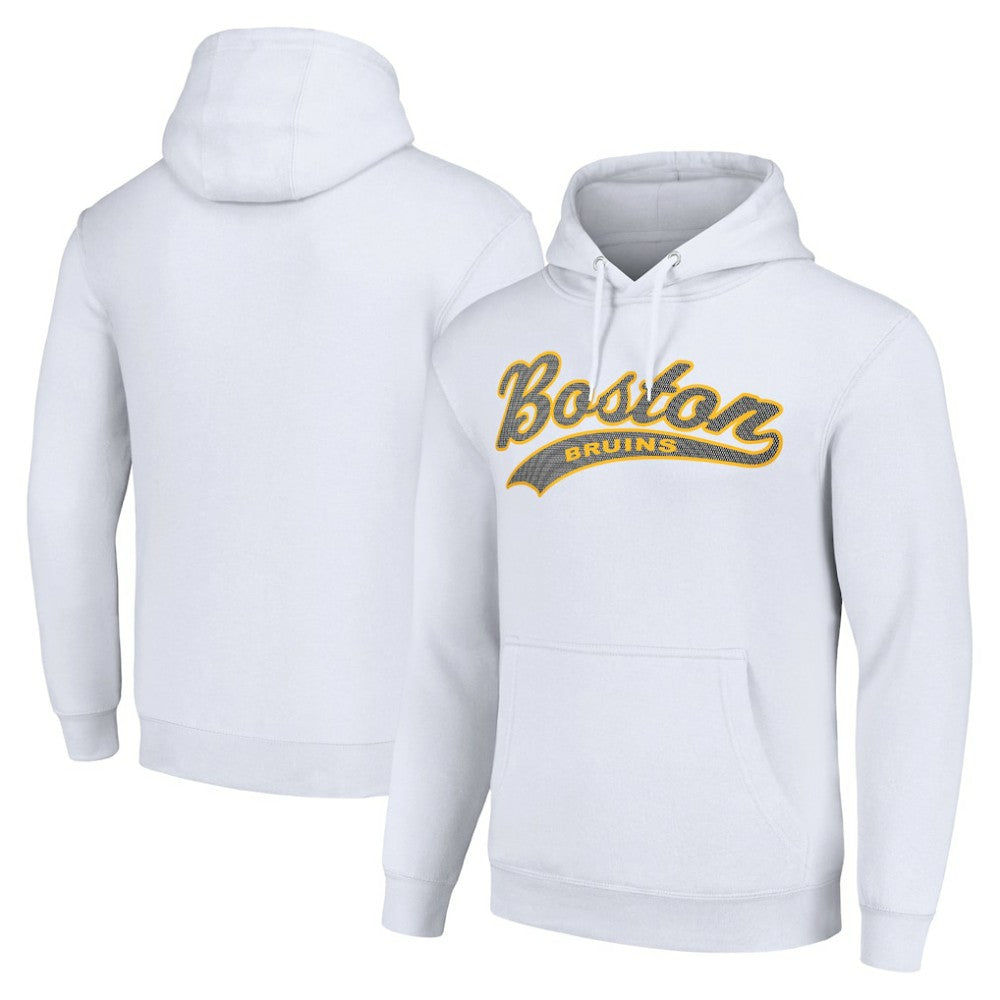 Boston Bruins Starter Tailsweep Fleece Tri-Blend Pullover Hoodie White