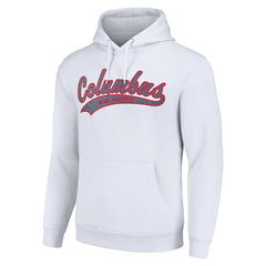 Columbus Blue Jackets Starter Tailsweep Fleece Tri-Blend Pullover Hoodie White