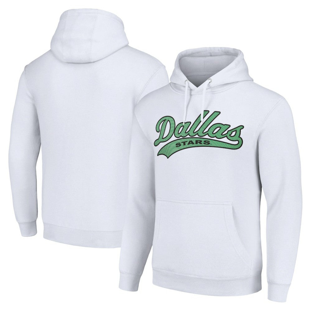 Dallas Stars Starter Tailsweep Fleece Tri-Blend Pullover Hoodie White