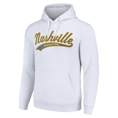 Nashville Predators Starter Tailsweep Fleece Tri-Blend Pullover Hoodie White