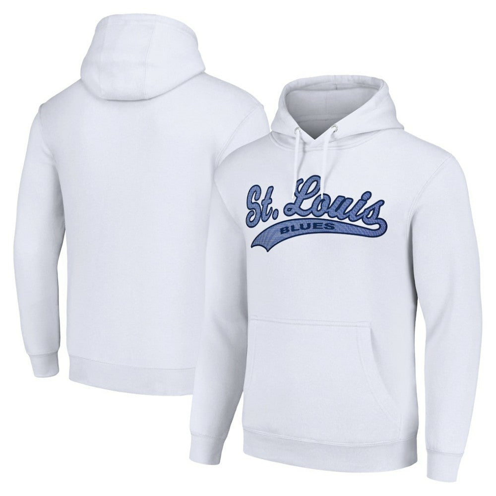 St. Louis Blues Starter Tailsweep Fleece Tri-Blend Pullover Hoodie White