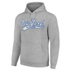 New York Islanders Starter Tailsweep Fleece Tri-Blend Pullover Hoodie Heather Gray