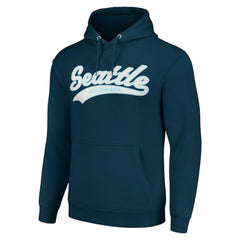 Seattle Kraken Starter Tailsweep Fleece Tri-Blend Pullover Hoodie Deep Sea Blue