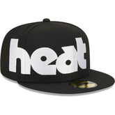 Miami Heat Checkerboard UV 59FIFTY Fitted Hat - Black | New Era on sale