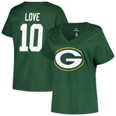 Jordan Love Green Bay Packers Women's Plus Size Name & Number V-Neck T-Shirt - Green sale