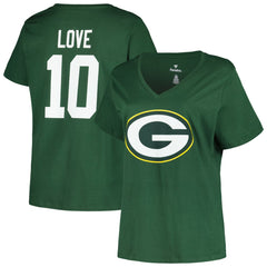 Jordan Love Green Bay Packers Women's Plus Size Name & Number V-Neck T-Shirt - Green sale