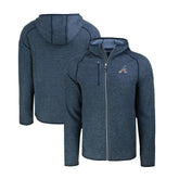 Atlanta Braves Cutter & Buck Stars & Stripes Mainsail Sweater-Knit Full-Zip Hoodie - Heather Navy