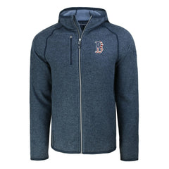 Boston Red Sox Cutter & Buck Stars & Stripes Mainsail Sweater-Knit Full-Zip Hoodie - Heather Navy