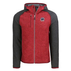 Chicago Cubs Cutter & Buck Stars & Stripes Mainsail Sweater-Knit Full-Zip Hoodie - Heather Red/Heather Charcoal