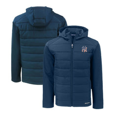 New York Yankees Cutter & Buck Stars & Stripes Evoke Hybrid Eco Softshell Recycled Full-Zip Hoodie Jacket - Navy