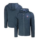 New York Mets Cutter & Buck Stars & Stripes Mainsail Sweater-Knit Full-Zip Hoodie - Heather Navy