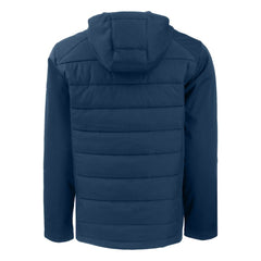 Chicago Cubs Cutter & Buck Stars & Stripes Big & Tall Evoke Hybrid Eco Softshell Recycled Full-Zip Hoodie Jacket - Navy